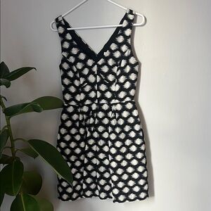 Shoshanna Black and Cream Mini Dress